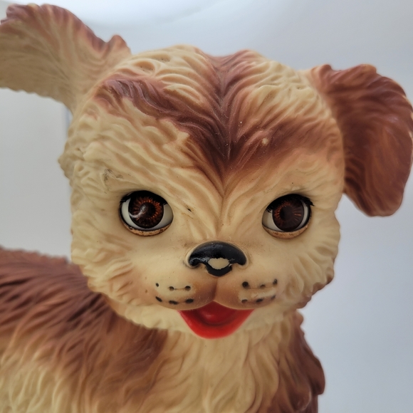 VTG Edward Mobley 60s Rubber Arrow Toy Squeak Puppy Dog Head Sleepy Eye Winky - Picture 3 of 10